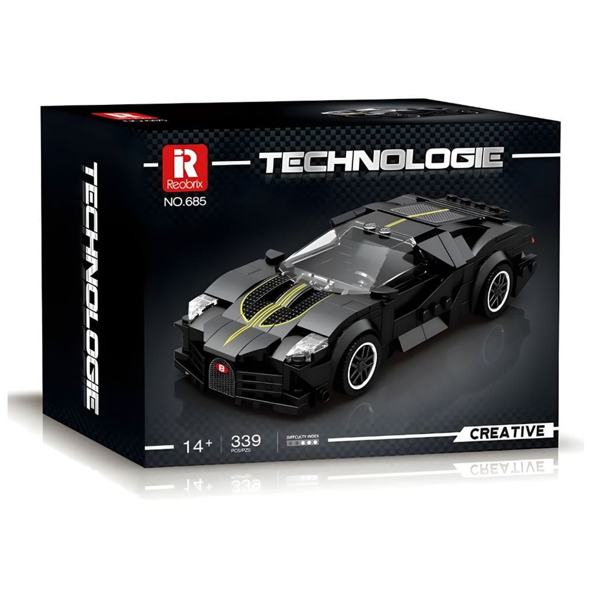 GRUPO CB - Bloques de Construccion Auto de Carrera Modelo La Voiture Noire 298 pzs