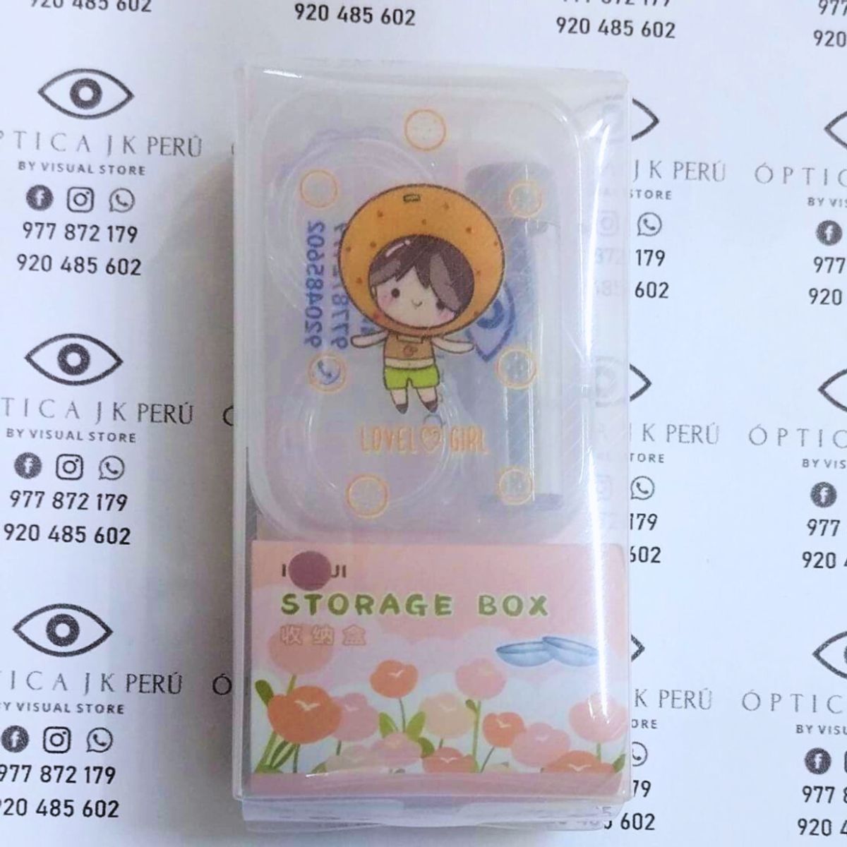 JK - KIT ACCESORIO PARA LENTES DE CONTACTO DISEÑO KAWAI