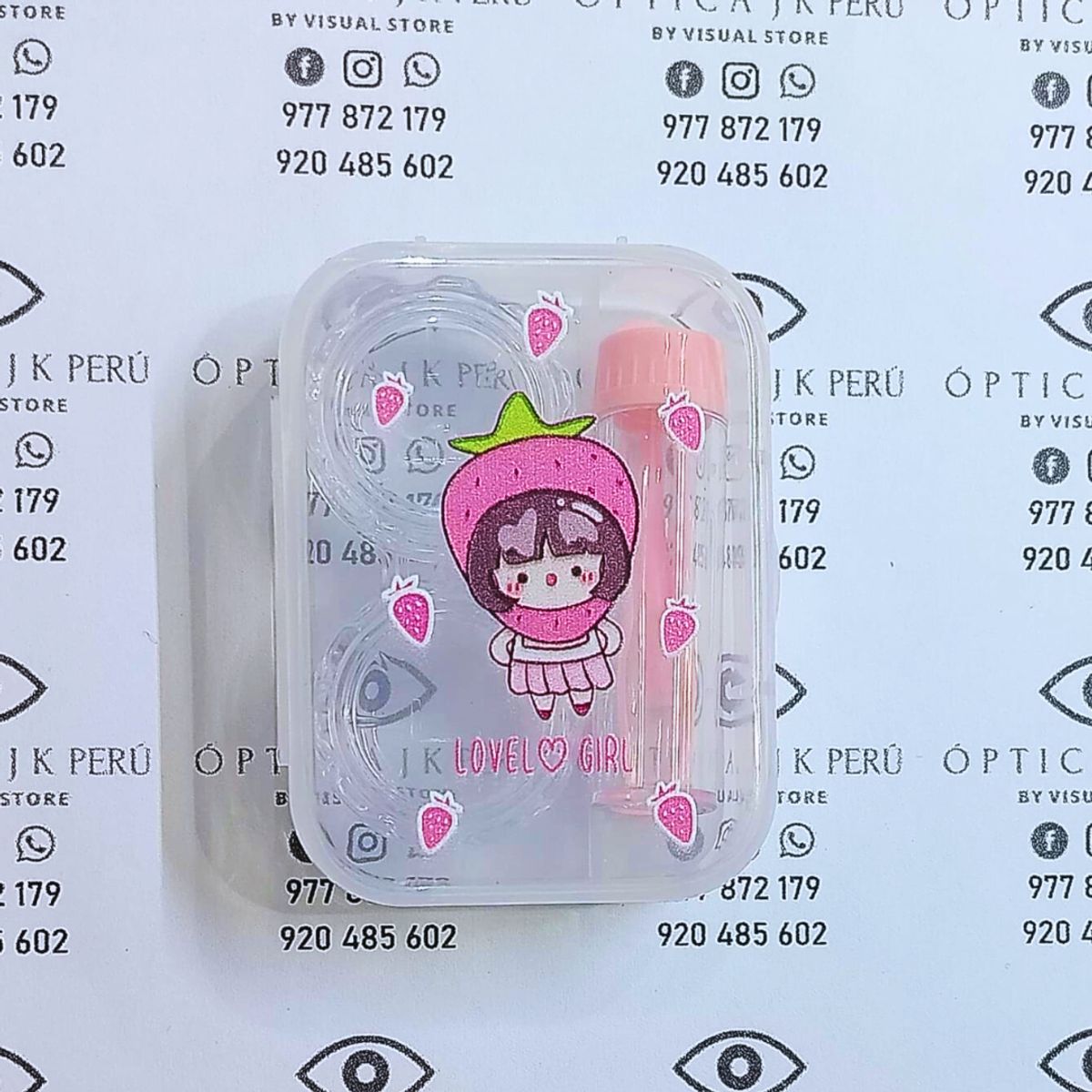 JK - KIT ACCESORIO PARA LENTES DE CONTACTO DISEÑO KAWAI