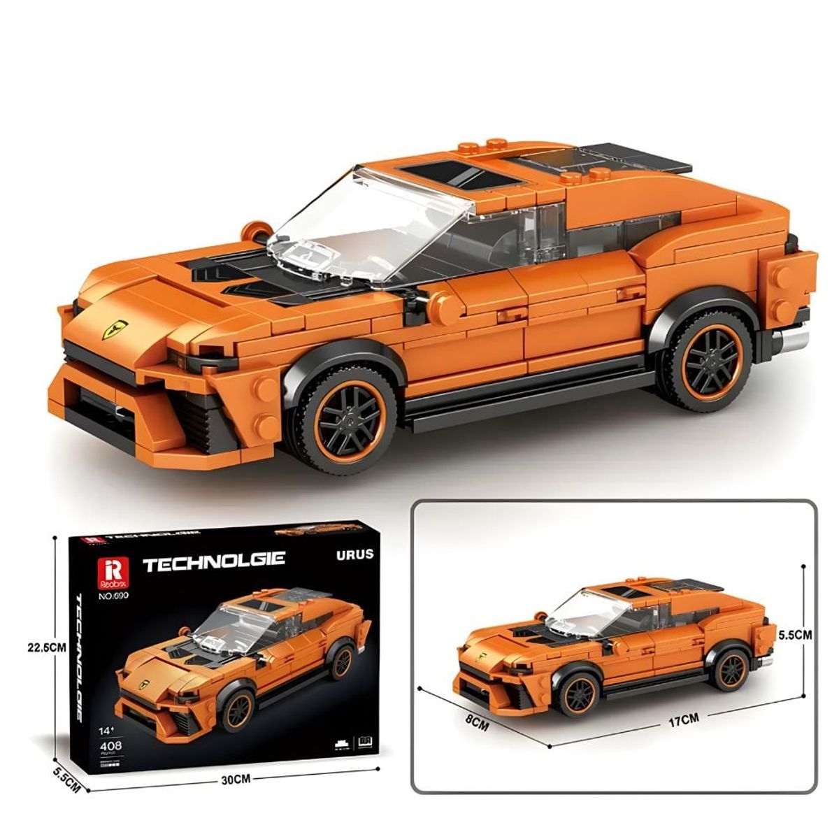 GRUPO CB - Bloques de Construccion Auto de Carrera Modelo Urus 408 pzs