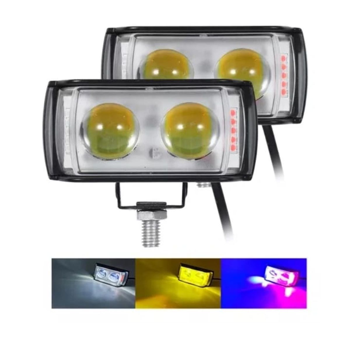 GENERICO - PAR FARO EXPLORADOR DUAL  27W FIJO + FLASH / LUZ POLICIAL