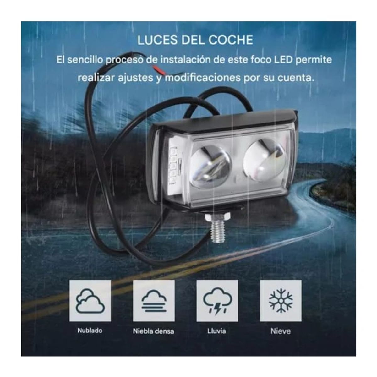 GENERICO - PAR FARO EXPLORADOR DUAL  27W FIJO + FLASH / LUZ POLICIAL