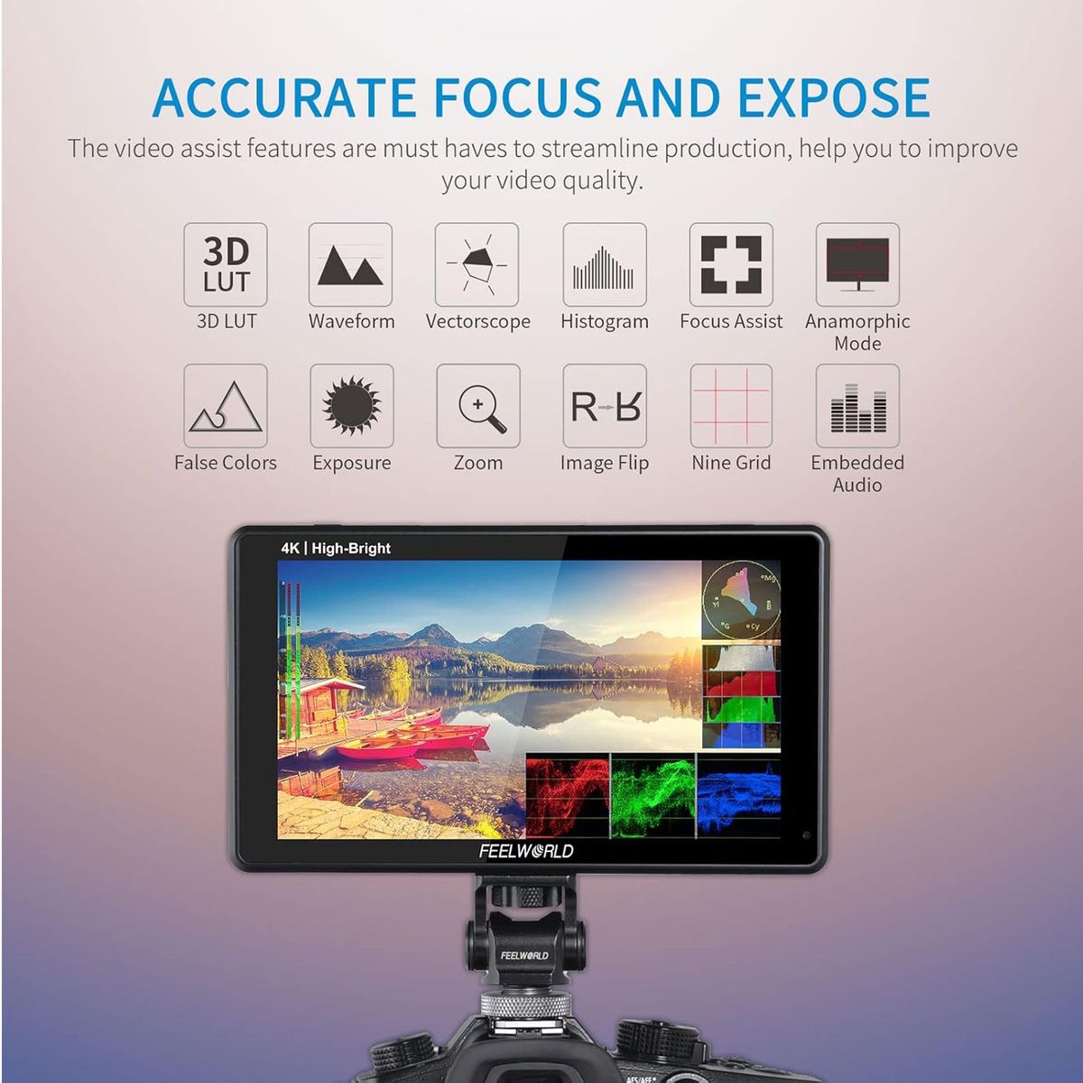 GENERICO - Feelworld LUT6E Monitor de Campo 6 4K HDMI 1600nit