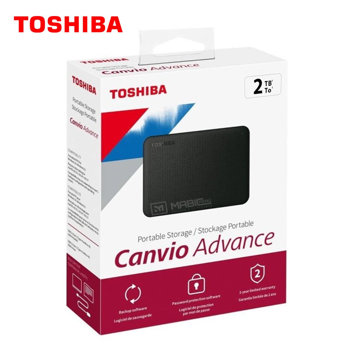 TOSHIBA - Disco Duro Externo Toshiba Canvio Advance 2TB - Negro - Portátil