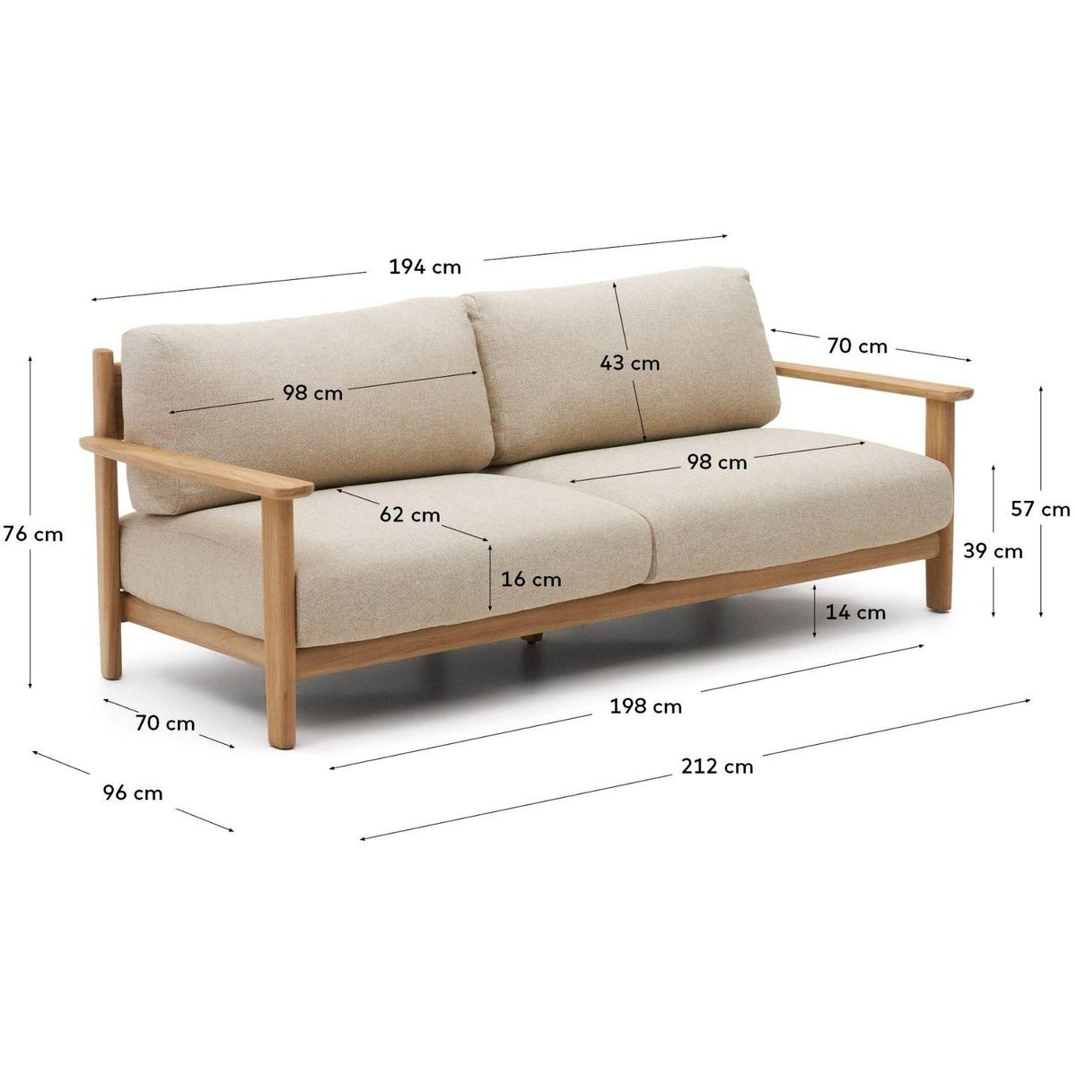 GENERICO - Butaca Mia 1,1 y 2 cuerpos Beige Decoban Hogar
