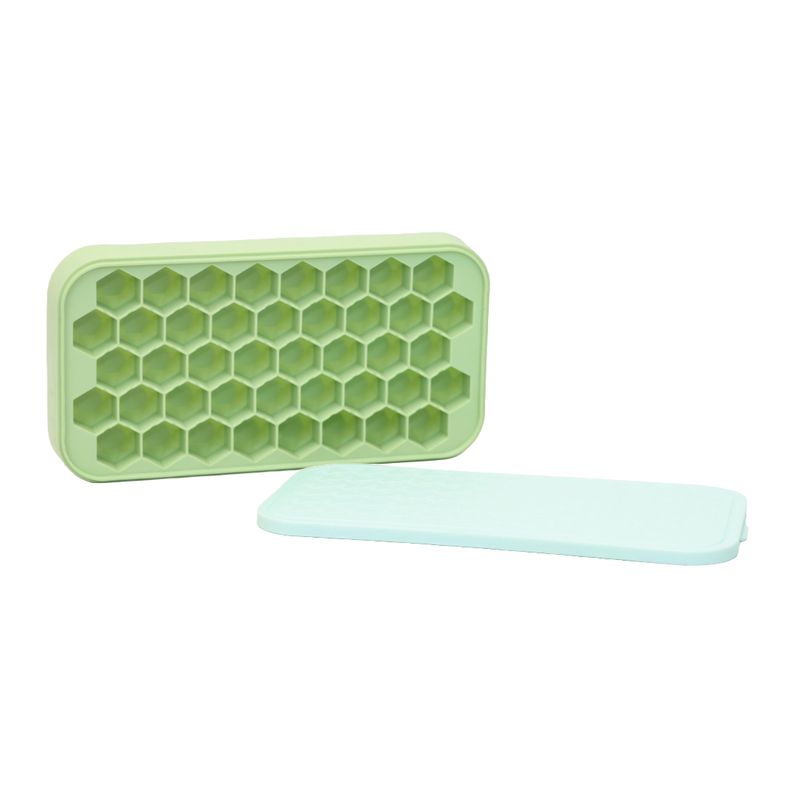 GENERICO - MOLDE PARA HIELO CON FORMA DE HEXÁGONOS Y CON TAPA