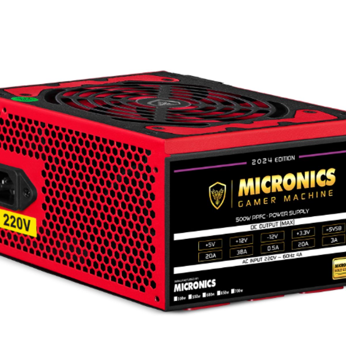 MICRONICS - Fuente de Poder ATX MIC P5000 500W CON CABLE EN CAJA MICRONICS