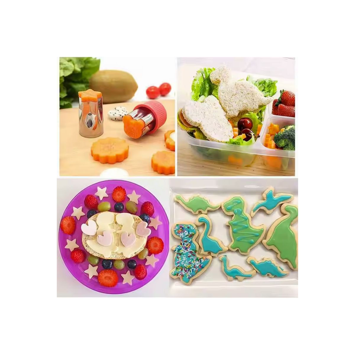 GENERICO - Moldes Cortadores Adornos Sandwich Lonchera con Mini Tenedores