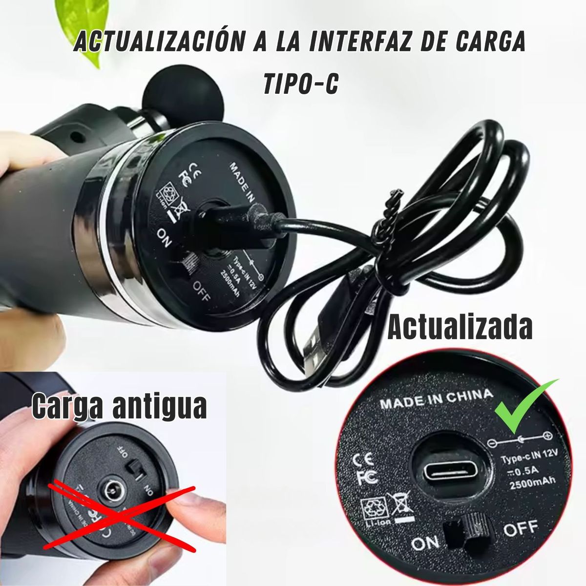 VICTORIA - Pistola de Masaje Muscular Profesional con 6 Cabezales, 30 Velocidades