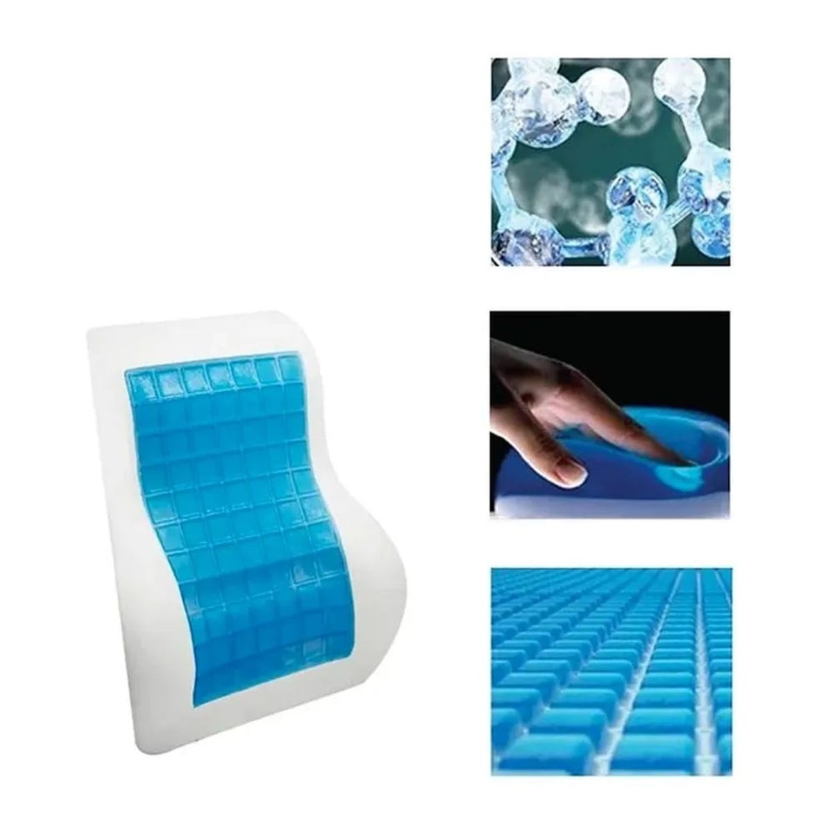 GENERICO - Cojin Espaldar Viscoelastico con Gel y Funda