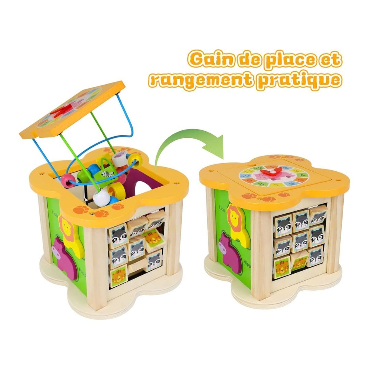 GENERICO - Cubo Montessori con Laberinto Colorido 6en1 para Bebé