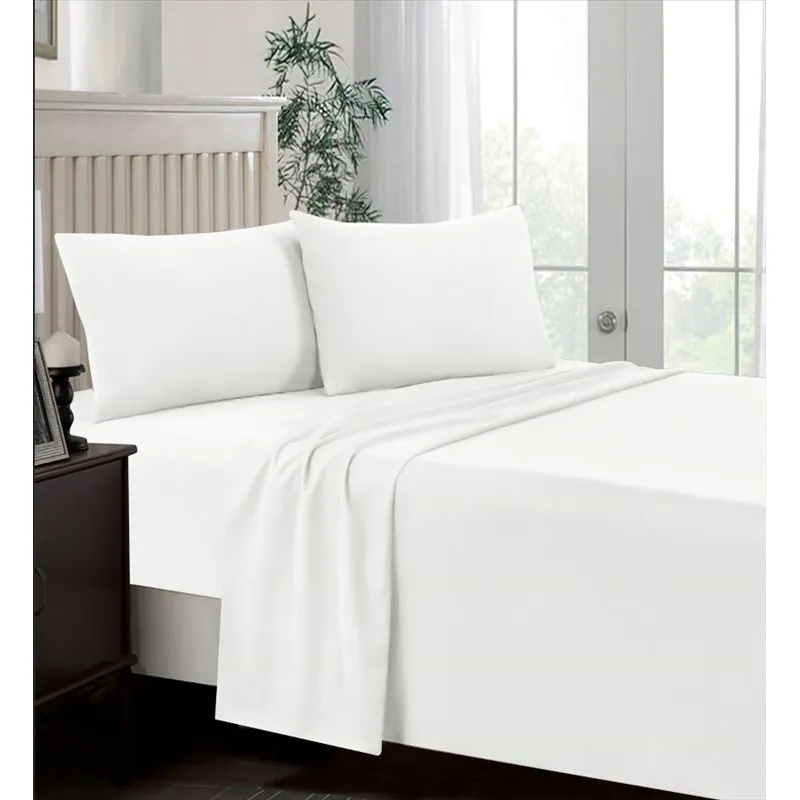 CASATEX - Juego de Sábanas 2 plazas 100% Algodón Blanco