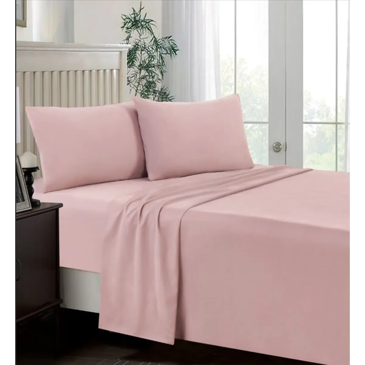 CASATEX - Juego de Sábanas 2 plazas 100% Algodón Rosado