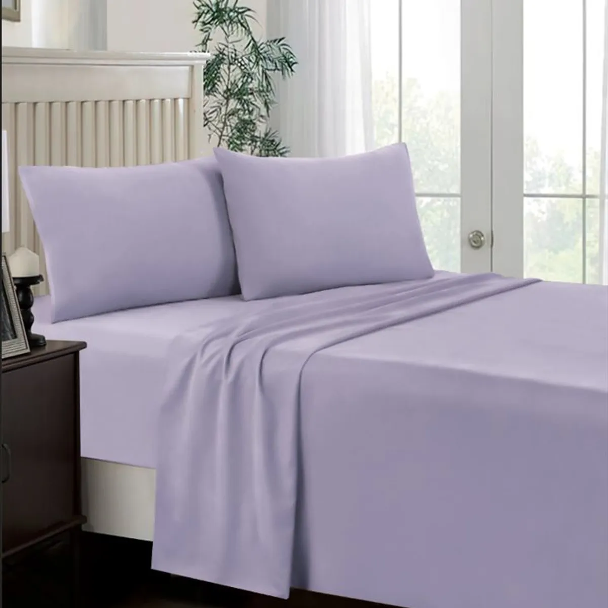 CASATEX - Juego de Sábanas 2 plazas 100% Algodón Lila