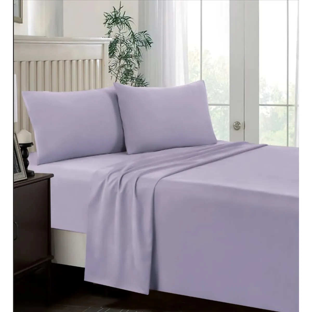 CASATEX - Juego de Sábanas 2 plazas 100% Algodón Lila