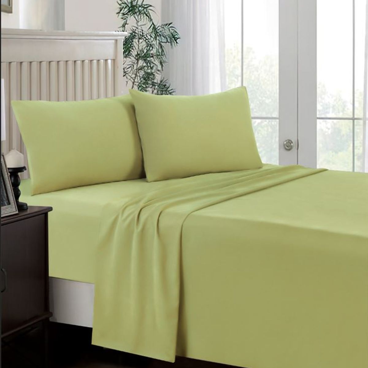 CASATEX - Juego de Sábanas 2 plazas 100% Algodón Verde