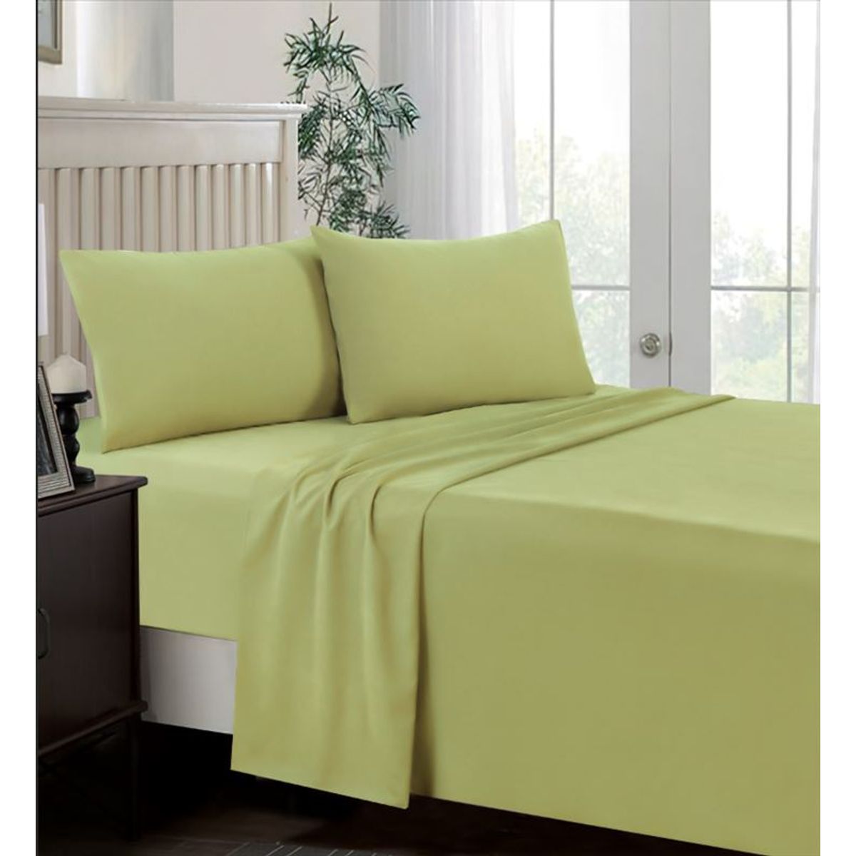 CASATEX - Juego de Sábanas 2 plazas 100% Algodón Verde