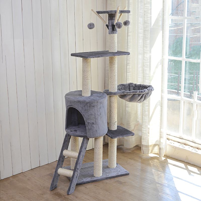 GENERICO - Gato Torre Arbol Rascador Con Hamaca Yute Bolas 138cm Beige