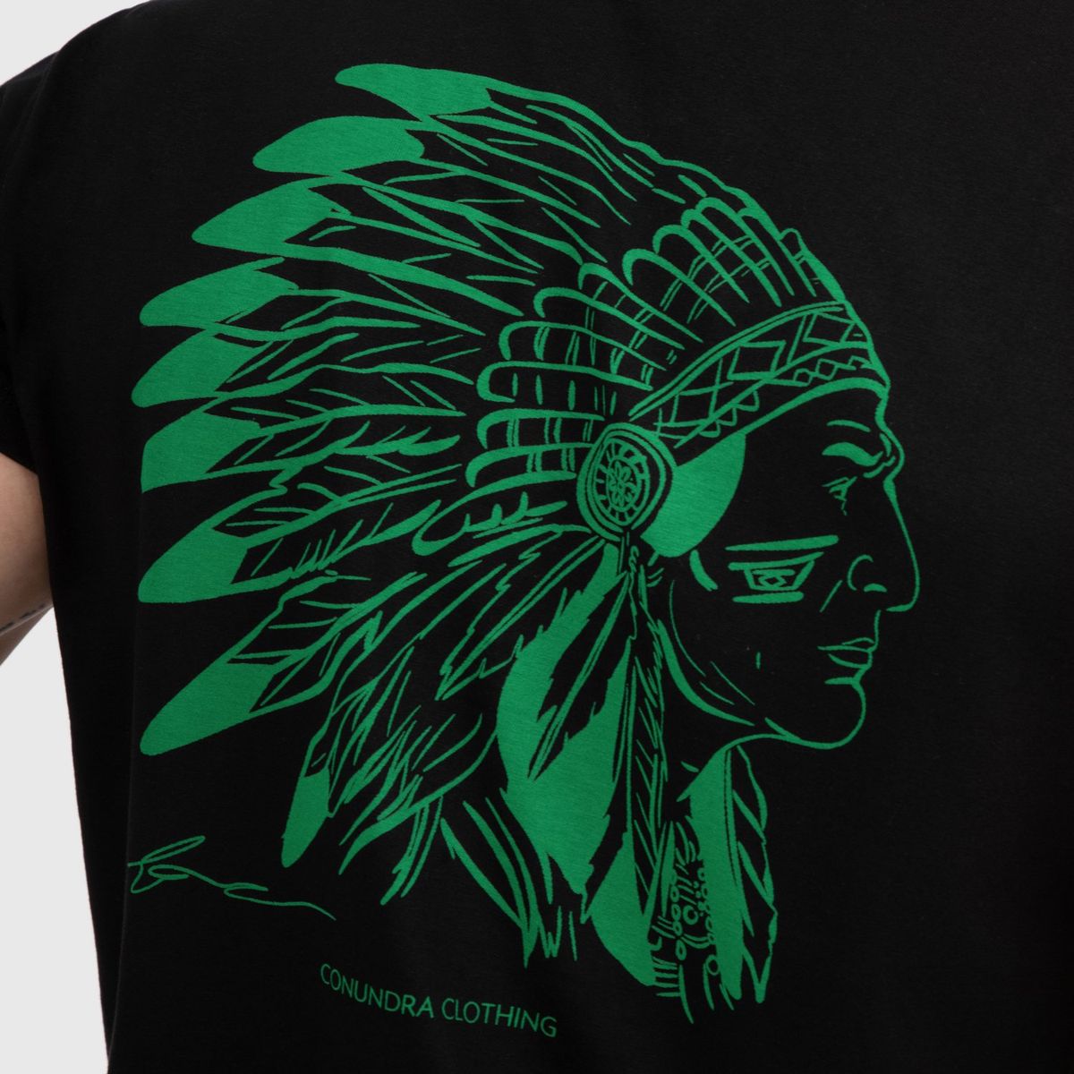 CONUNDRA CLOTHING - Polo Negro Indio 100% Algodón Jersey