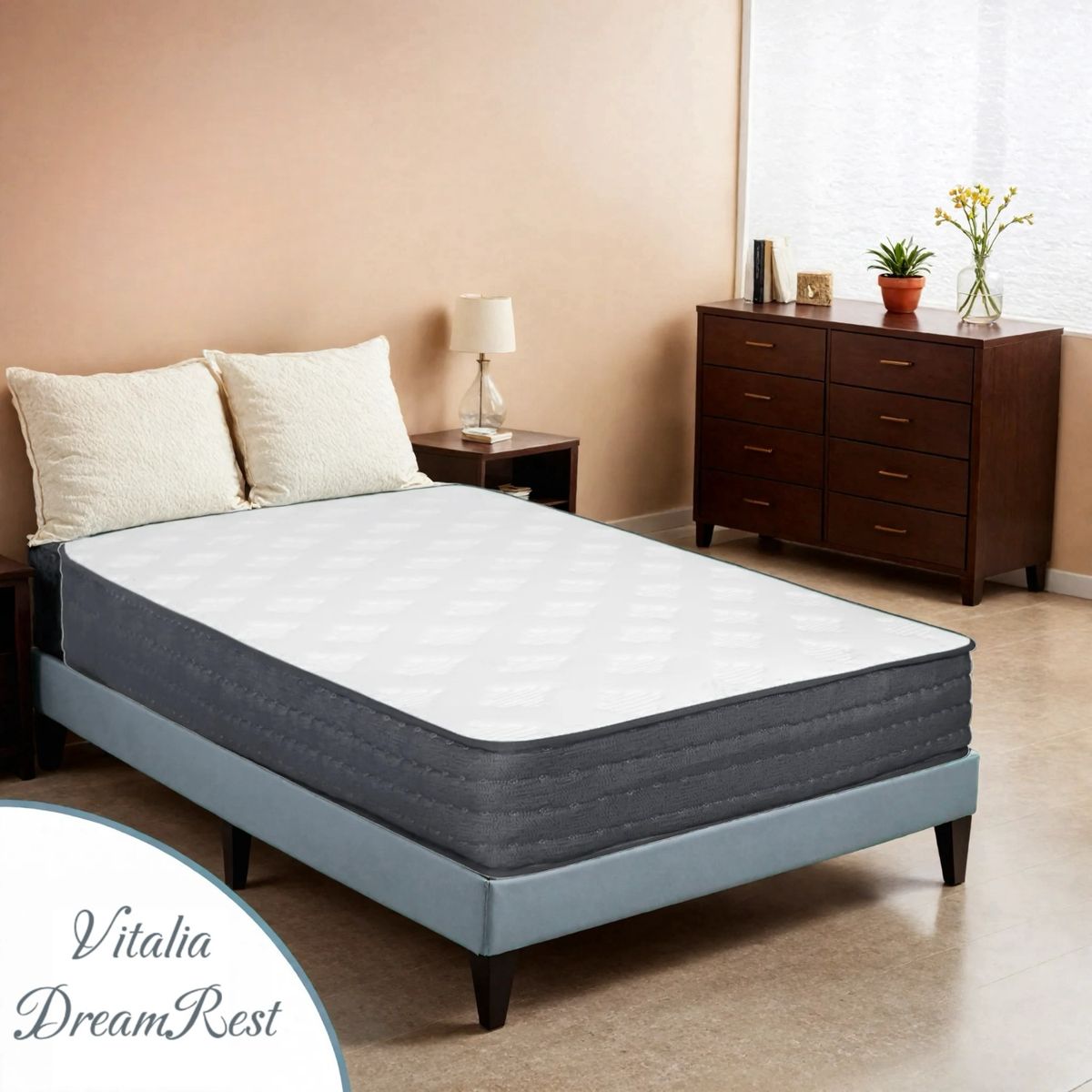 ELEMENT DESIGN - Colchón Vitalia 1.5 plazas Resortes Pocket 105x190x24cm