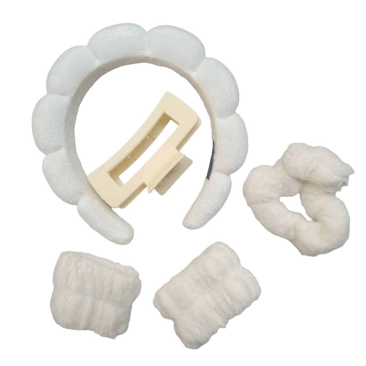 GENERICO - Set de Vincha Diadema  para Skincare  Maquillaje  Color Blanco