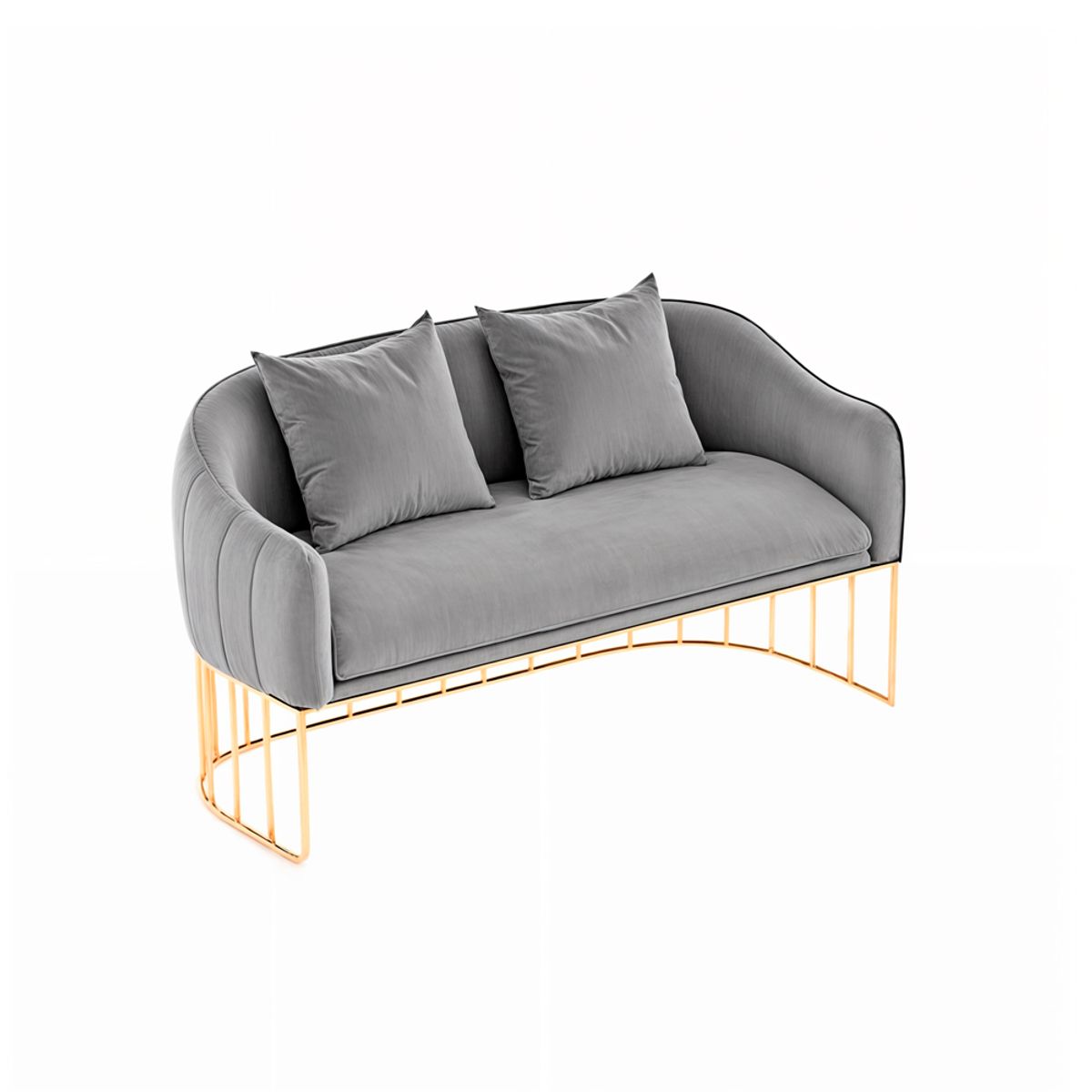 BARAKA HOME - Sofá Luxury Sveti 2 Cuerpos - Gris claro