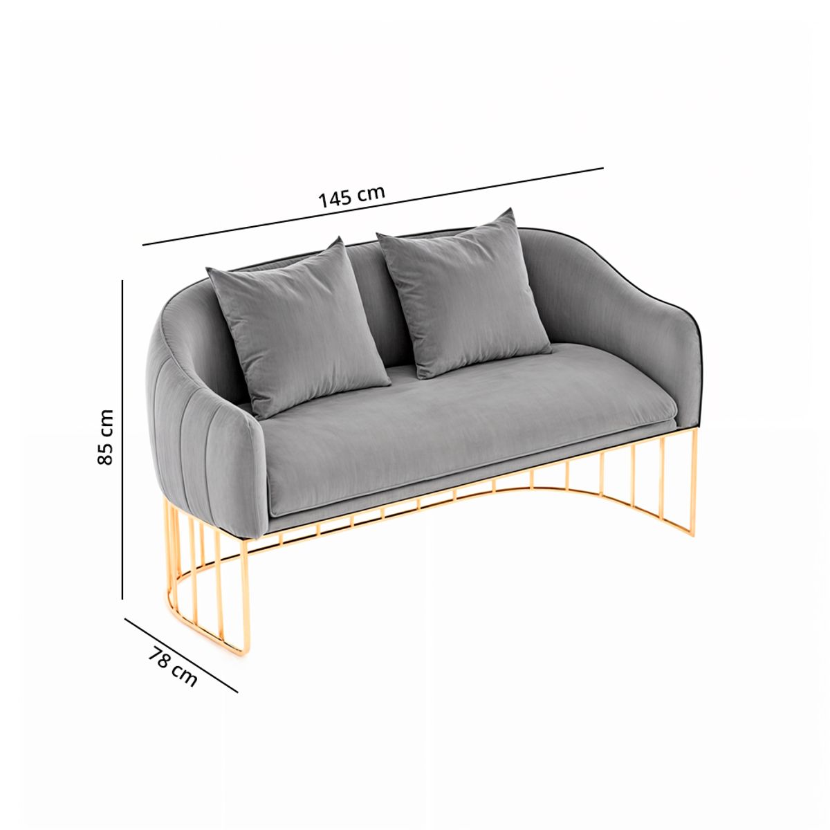 BARAKA HOME - Sofá Luxury Sveti 2 Cuerpos - Gris claro