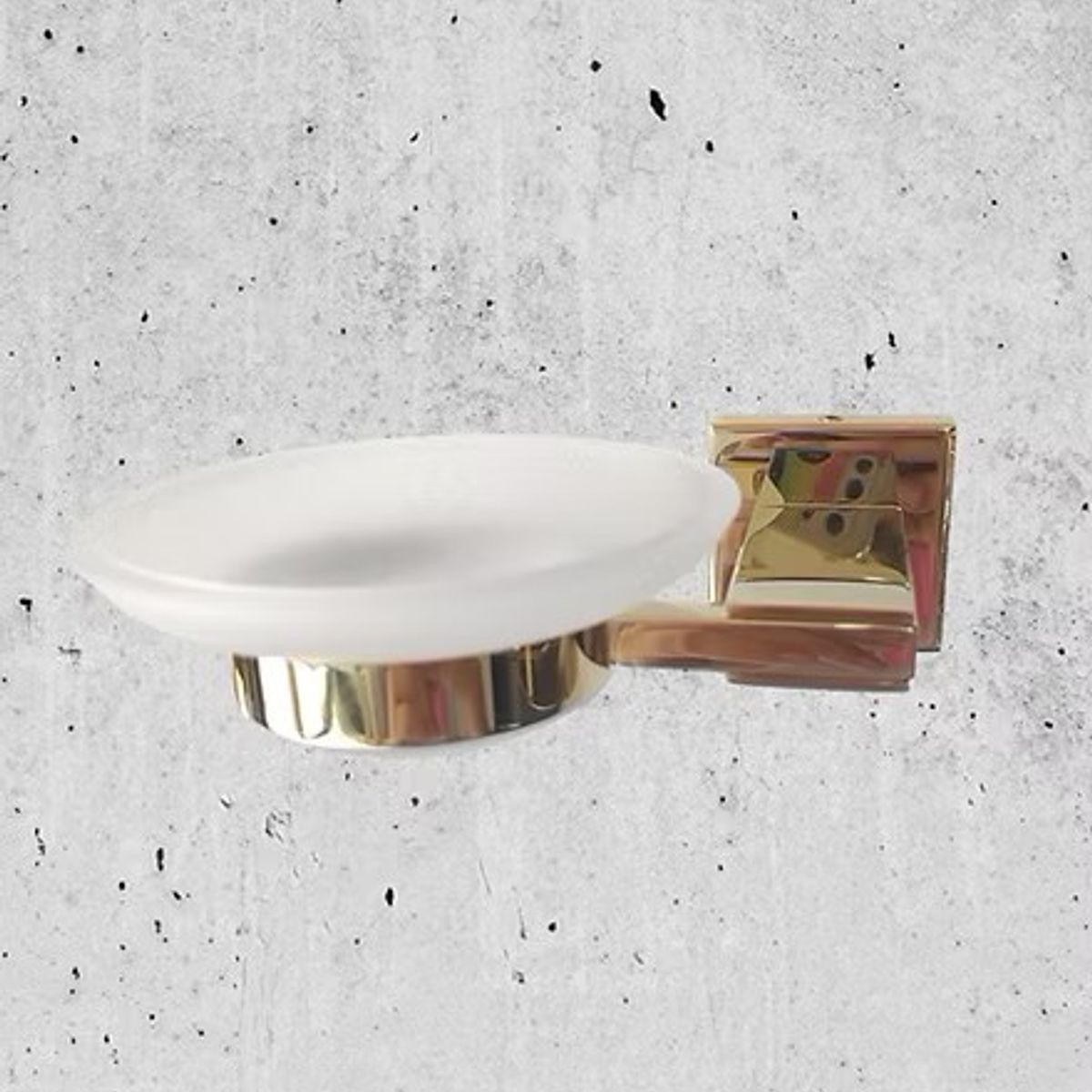 GENERICO - Jabonera de Cristal con Soporte de Acero Inoxidable