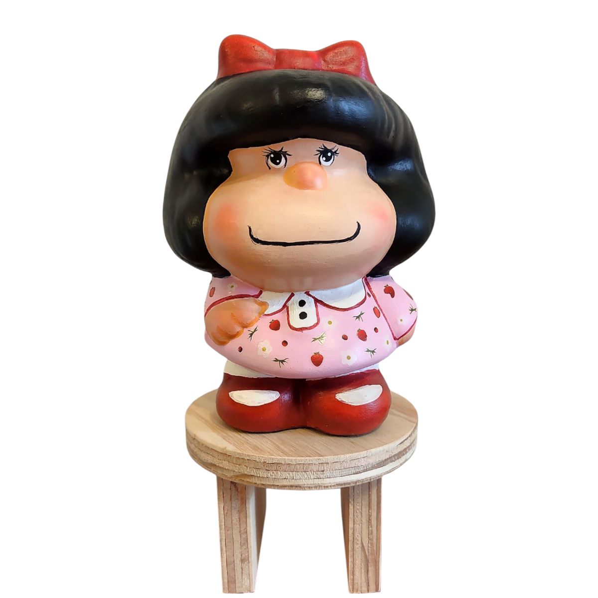 GENERICO - Adorno o alcancía Mafalda Rosa Pintada a Mano - Present
