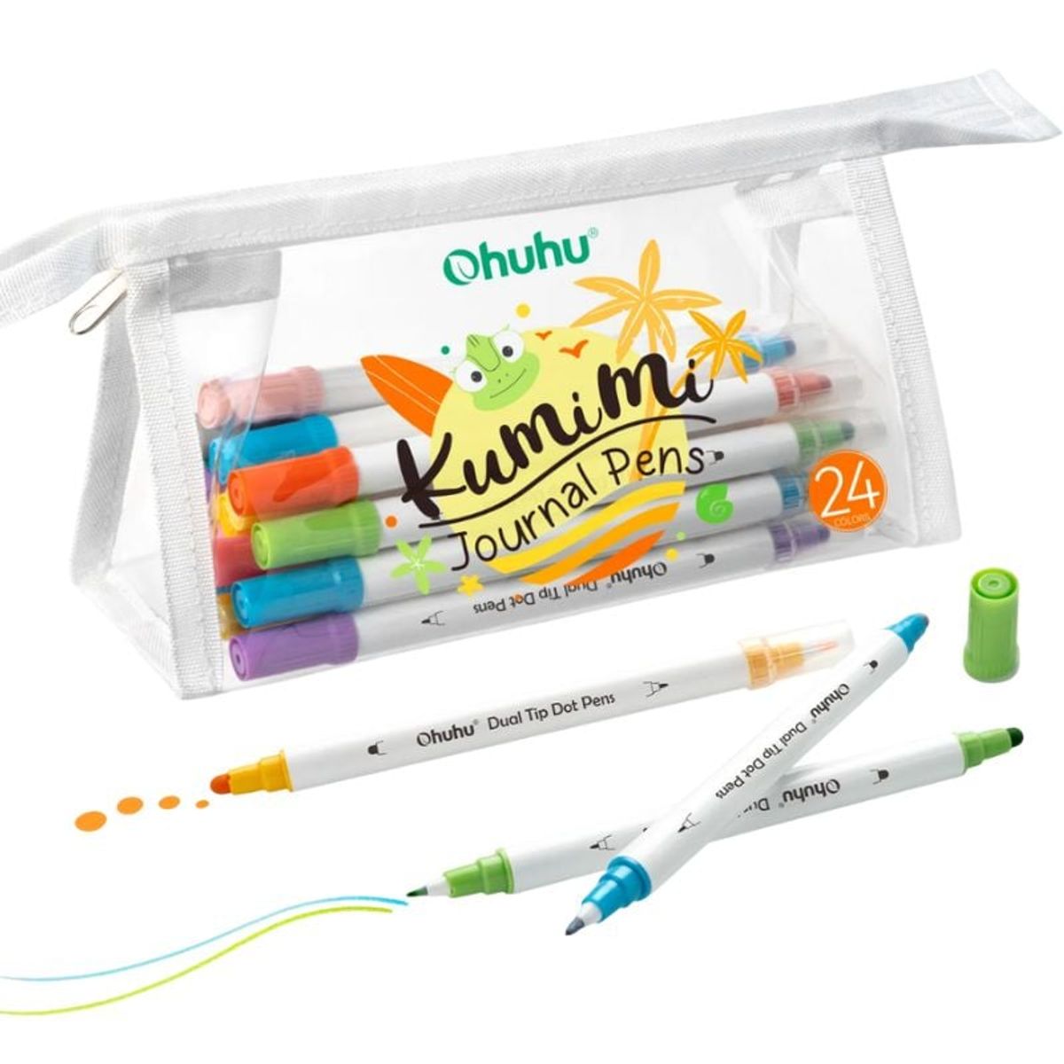 GENERICO - Ohuhu Kumimi: Set de 24 marcadores base de agua doble punta