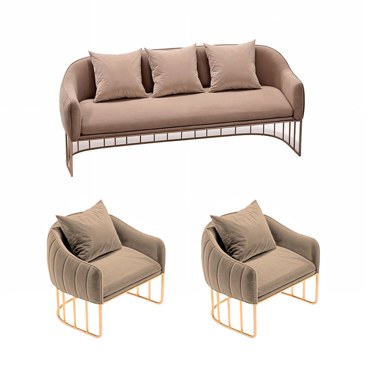 BARAKA HOME - Juego de sala 3 1 1 Luxury Sveti - Beige claro