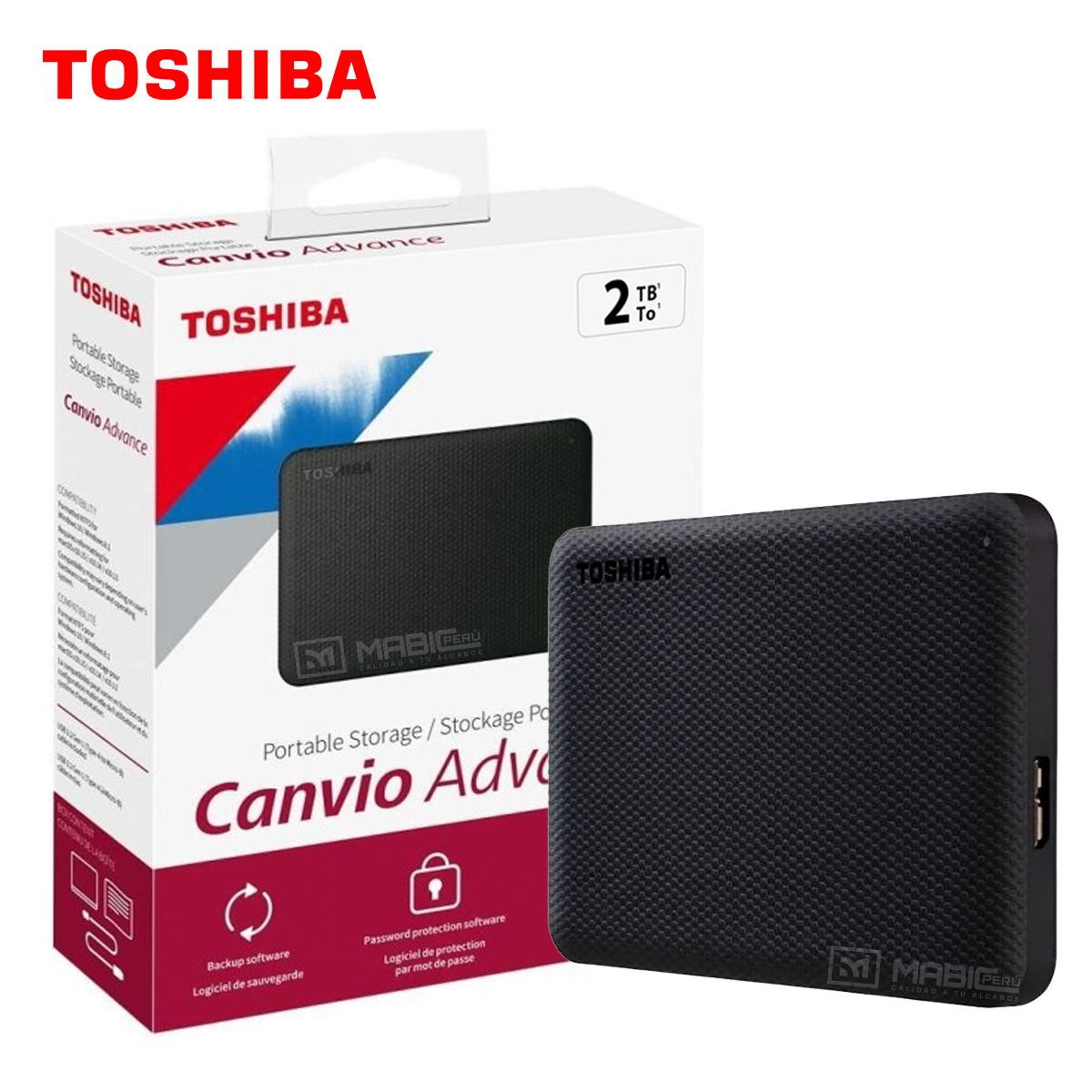 TOSHIBA - Disco Duro Externo Toshiba Canvio Advance 2TB - Negro - Portátil