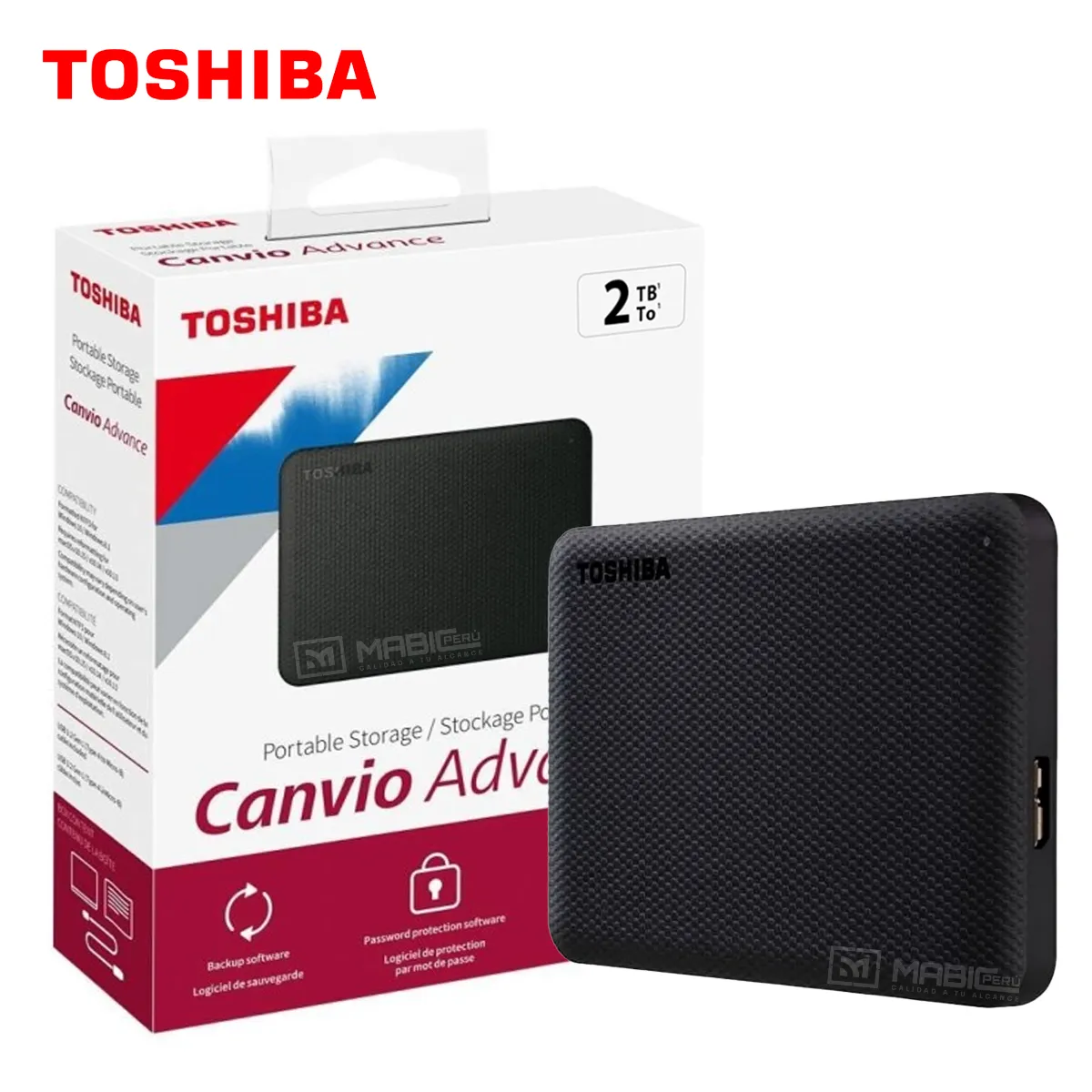TOSHIBA - Disco Duro Externo Toshiba Canvio Advance 2TB - Negro - Portátil