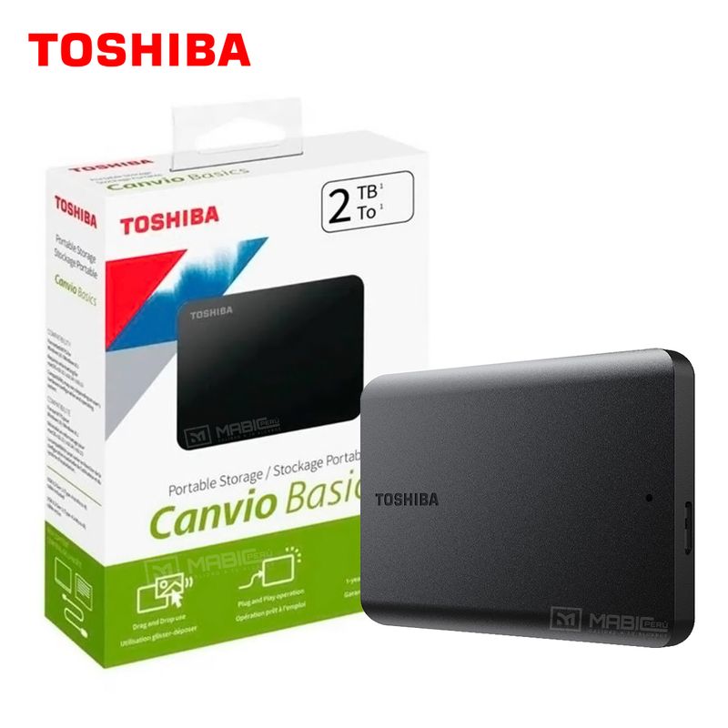 TOSHIBA - Disco Duro Externo Toshiba Canvio Basics 2TB - Negro Mate - Portátil