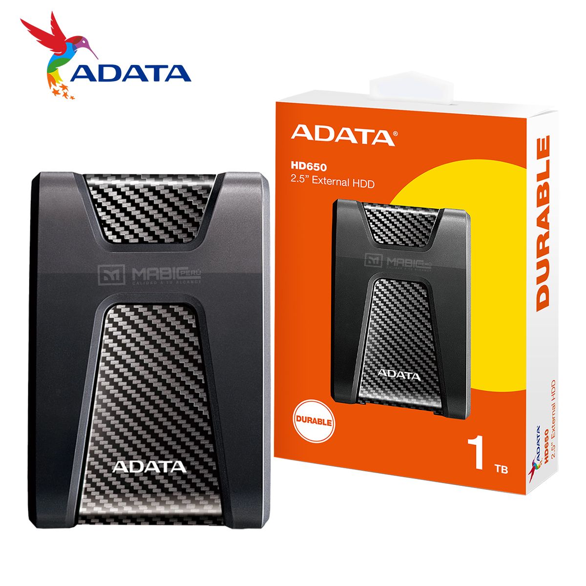 ADATA - Disco Duro Externo Adata HD650 1TB - Negro - Portátil