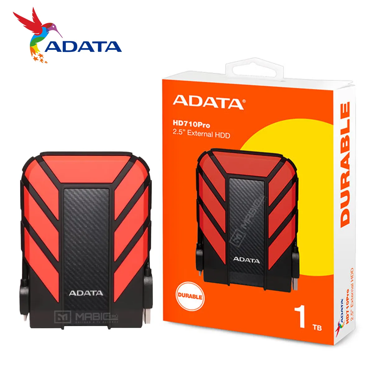 ADATA - Disco Sólido Externo Adata HD710P 1TB - Rojo - Portátil