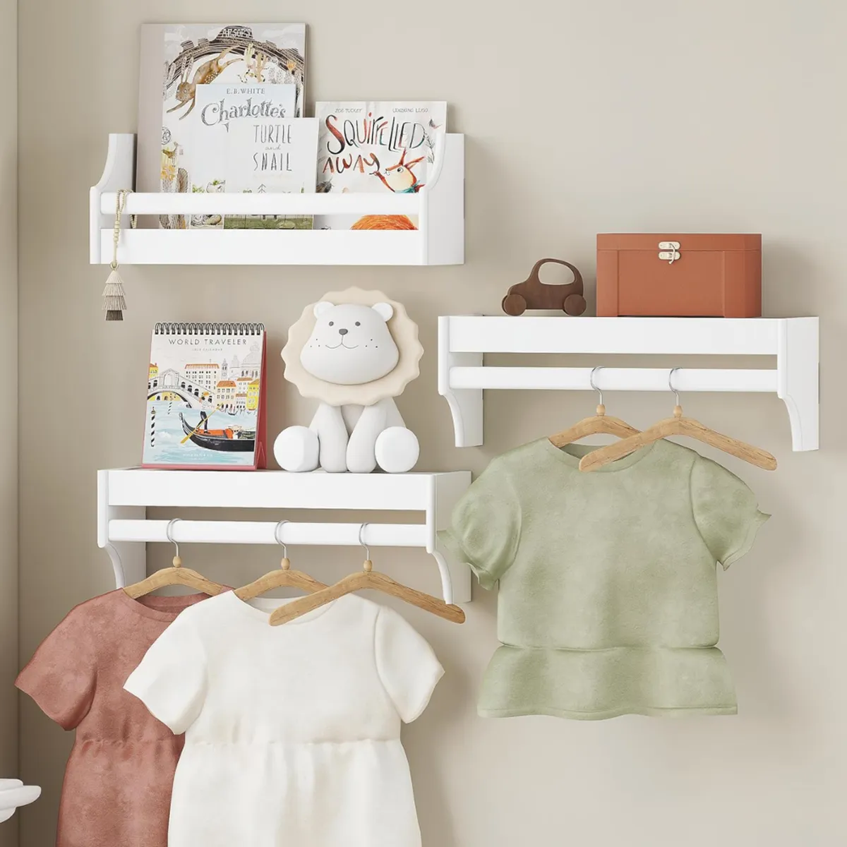 GENERICO - Repisa Flotante x2 unid Daiki Blanco Muebles Gaudi