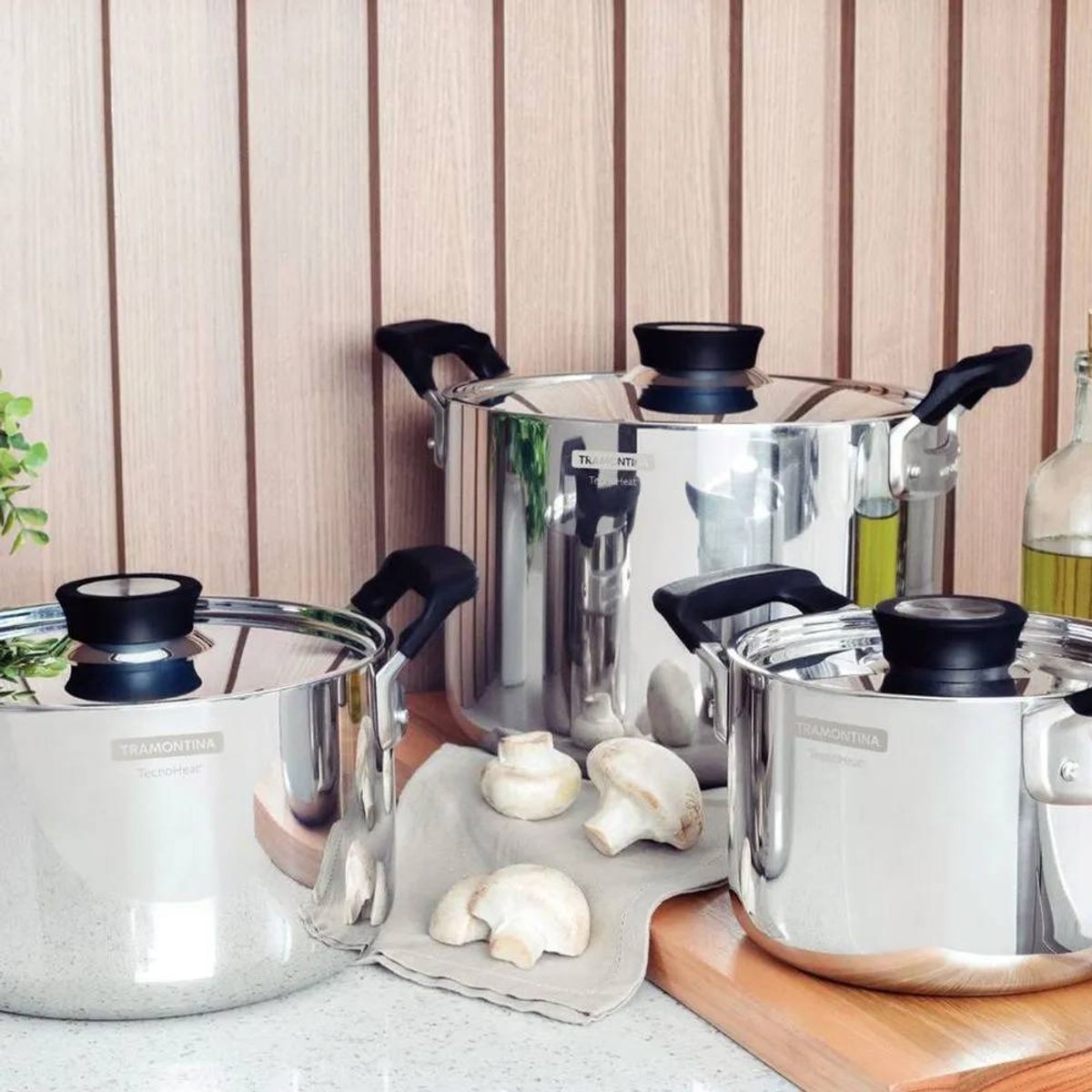 TRAMONTINA - Jgo Bateria de Cocina Grano Compact 6 Pzas T/Ac.