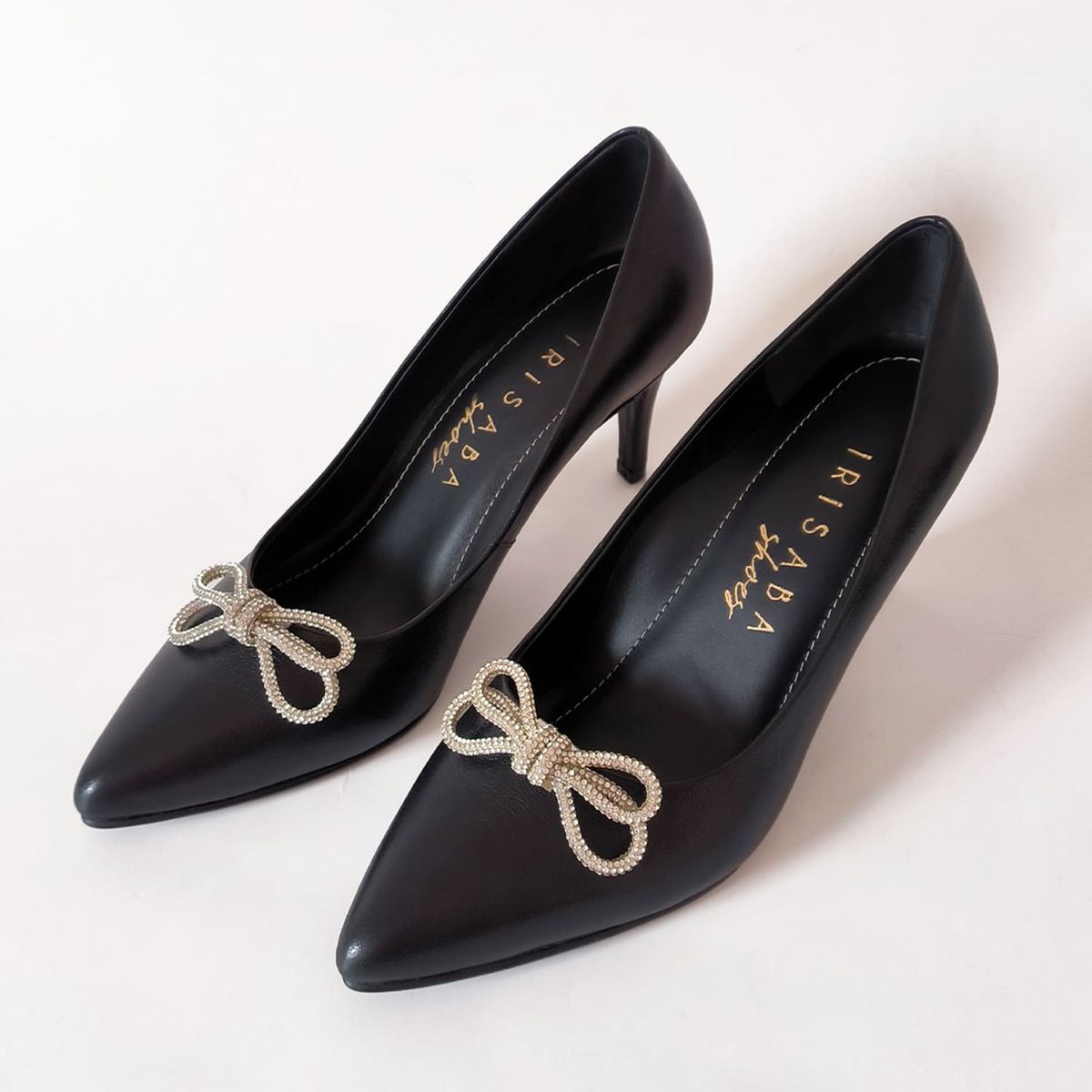 IRISABA - STILETTOS DE CUERO IRISABA PARA MUJER MORGANA NEGRO BRILLANTE