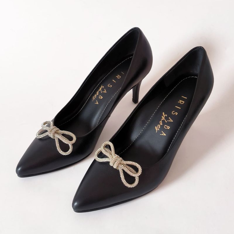 IRISABA - STILETTOS DE CUERO IRISABA PARA MUJER MORGANA NEGRO BRILLANTE
