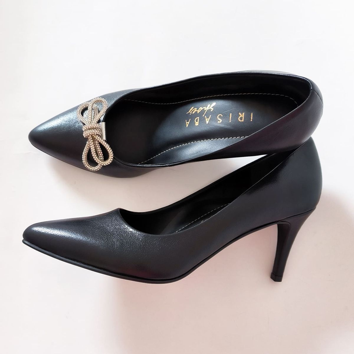 IRISABA - STILETTOS DE CUERO IRISABA PARA MUJER MORGANA NEGRO BRILLANTE