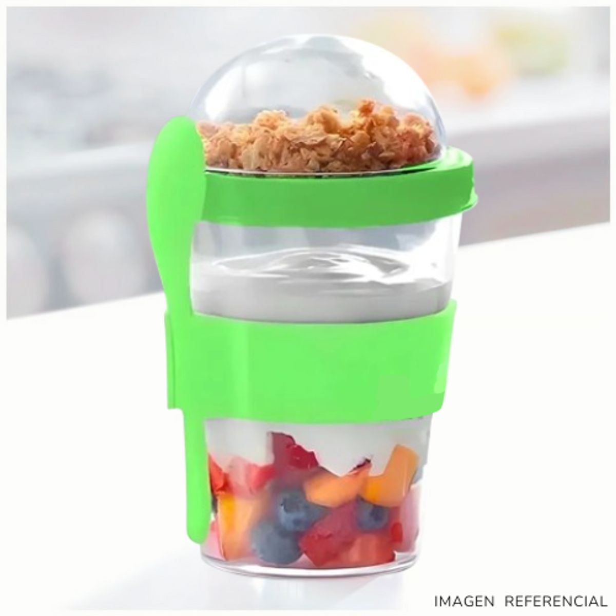 INSPIRA MARKET - Yogurera vaso con cuchara porta yogurt y cereal