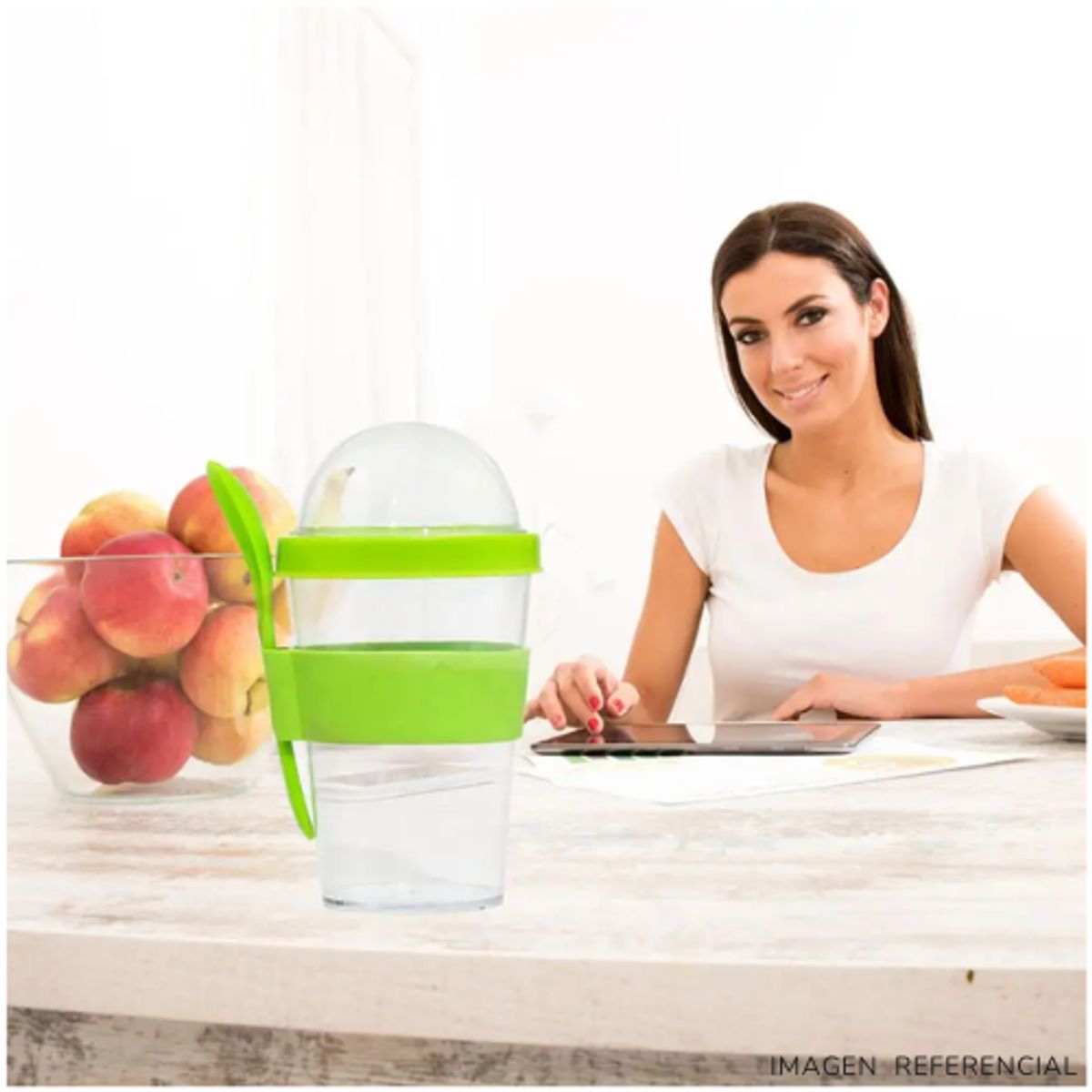 INSPIRA MARKET - Yogurera vaso con cuchara porta yogurt y cereal