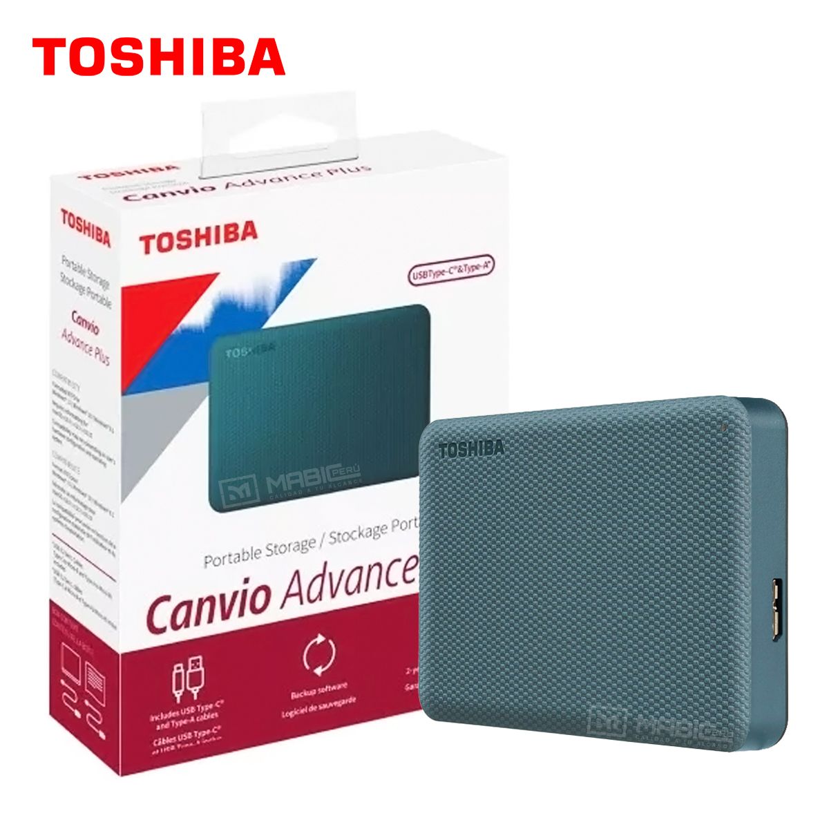 TOSHIBA - Disco Duro Externo Toshiba Canvio Advance 2TB - Verde - Portátil