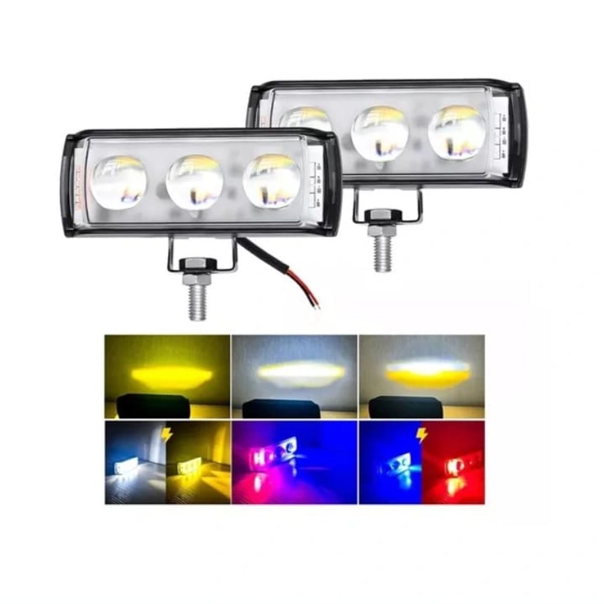 GENERICO - FARO EXPLORADOR DUAL 6 LED 30W FIJO + FLASH / LUZ POLICIAL