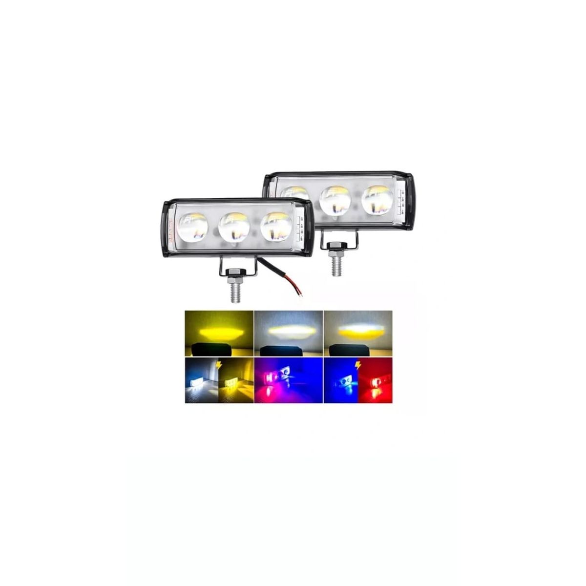 GENERICO - FARO EXPLORADOR DUAL 6 LED 30W FIJO + FLASH / LUZ POLICIAL
