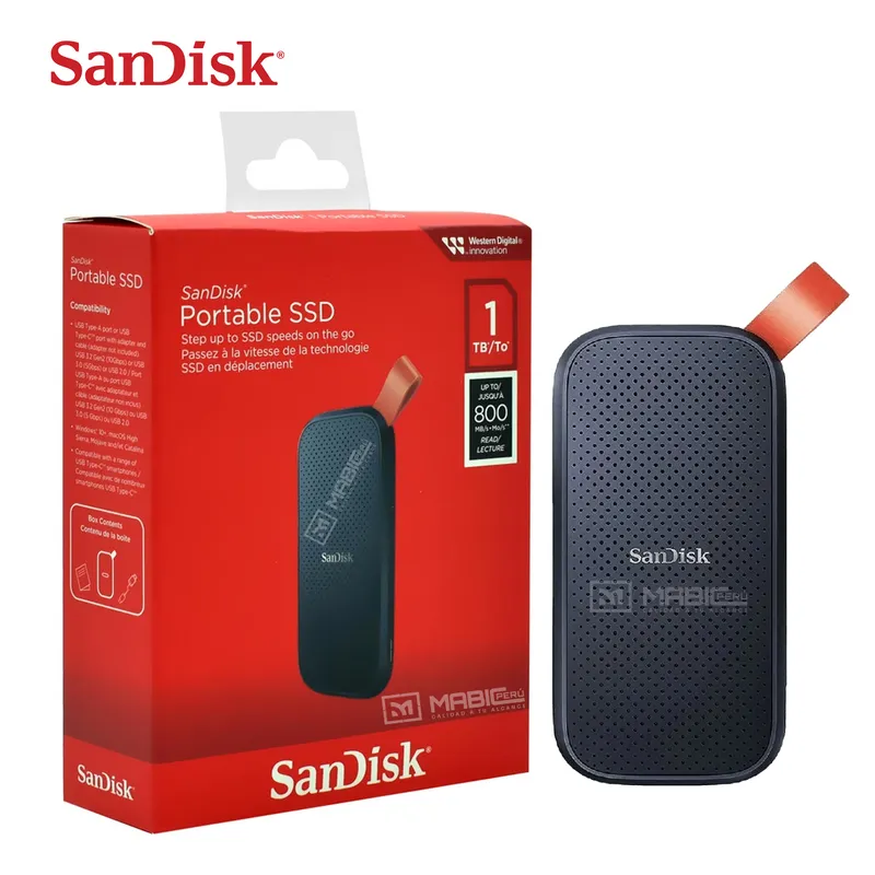 SANDISK - Disco Sólido Externo Sandisk SSD 1TB - Negro - Portátil
