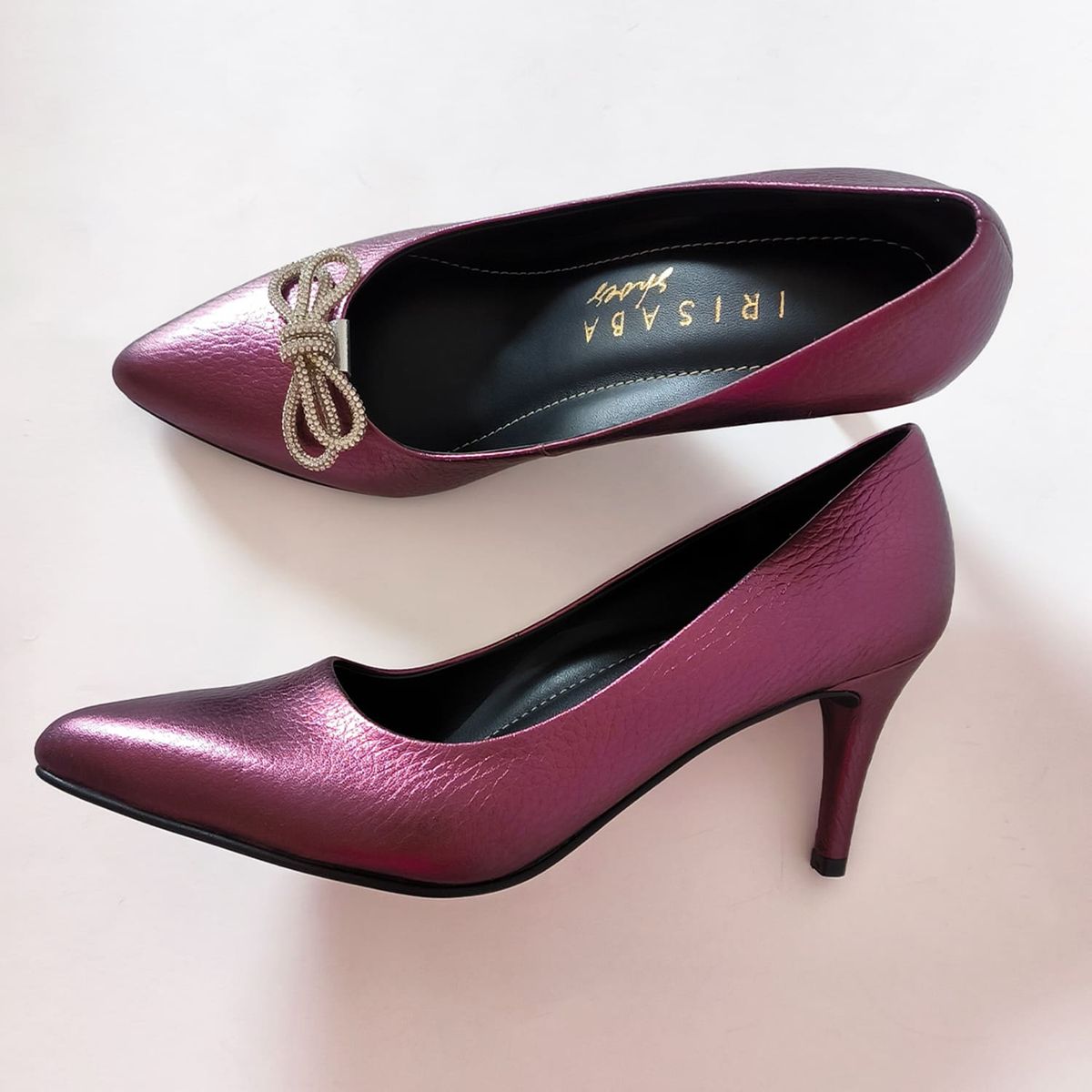 IRISABA - STILETTOS DE CUERO IRISABA PARA MUJER MORGANA GRANATE