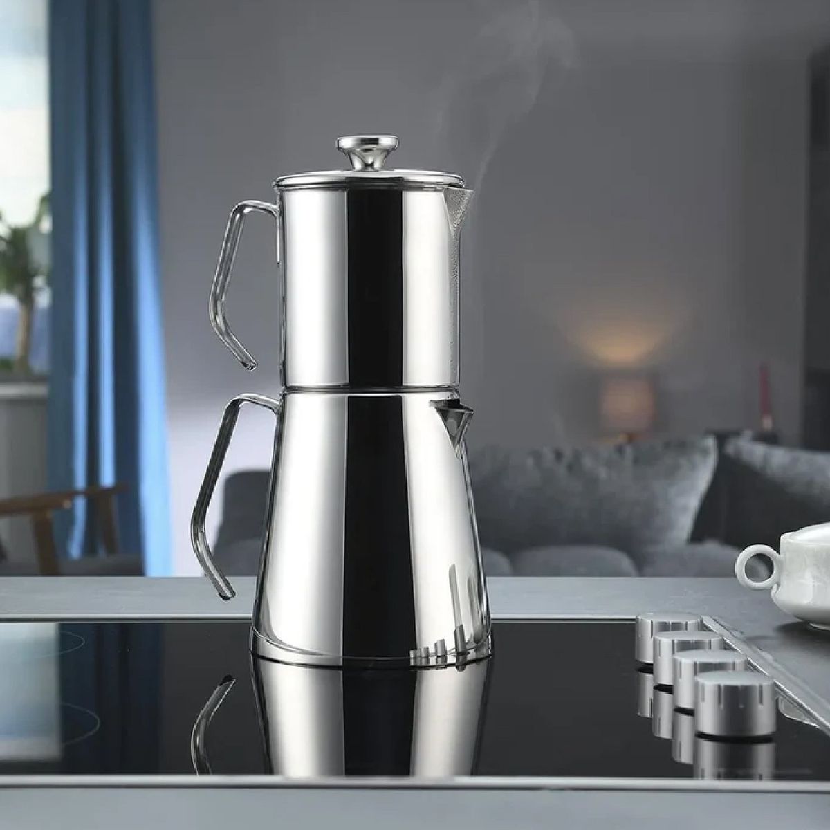 KORKMAZ - Cafetera Italiana A225 Aqua 1.5 L KORKMAZ