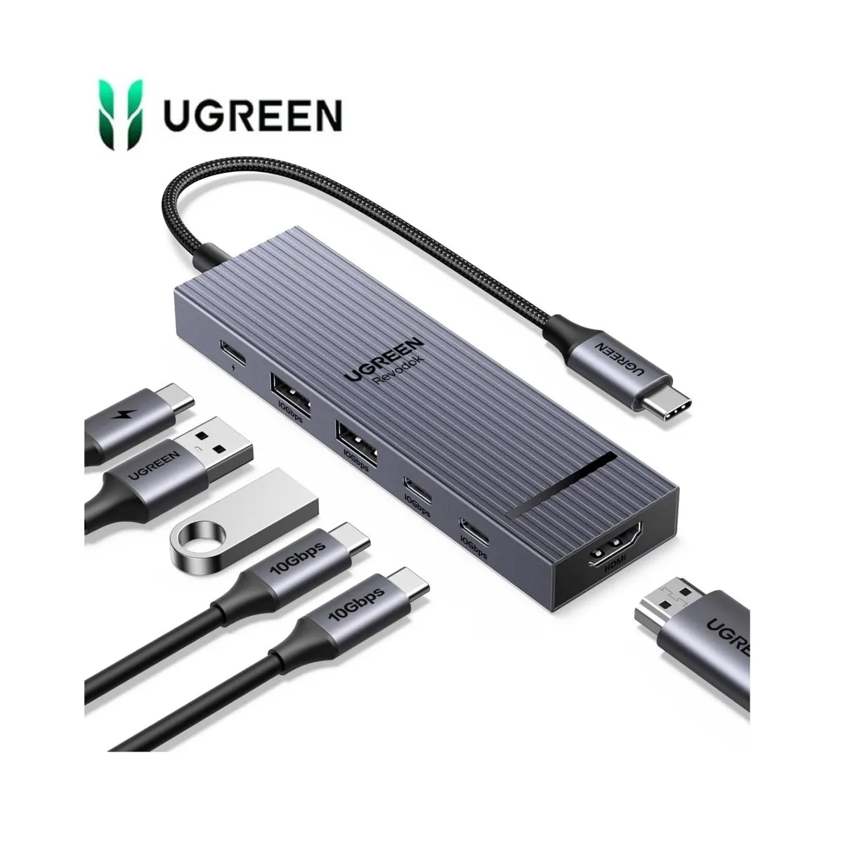 UGREEN - Adaptador Hub 6 en 1 USB 3.2 HDMI 4k 60Hz Revobok Pro UGREEN
